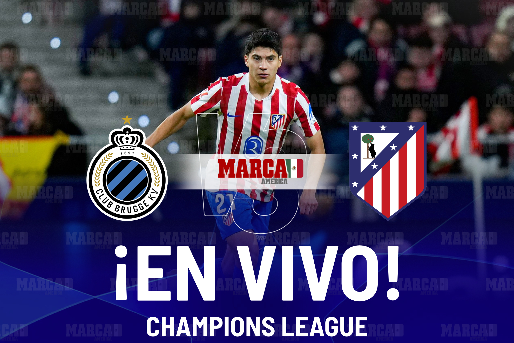 Brujas vs Atlético de Madrid EN VIVO Hoy. Partido de Obed Vargas en Playoffs de Champions League 2026: 0-2 Julián Álvarez y Lookman